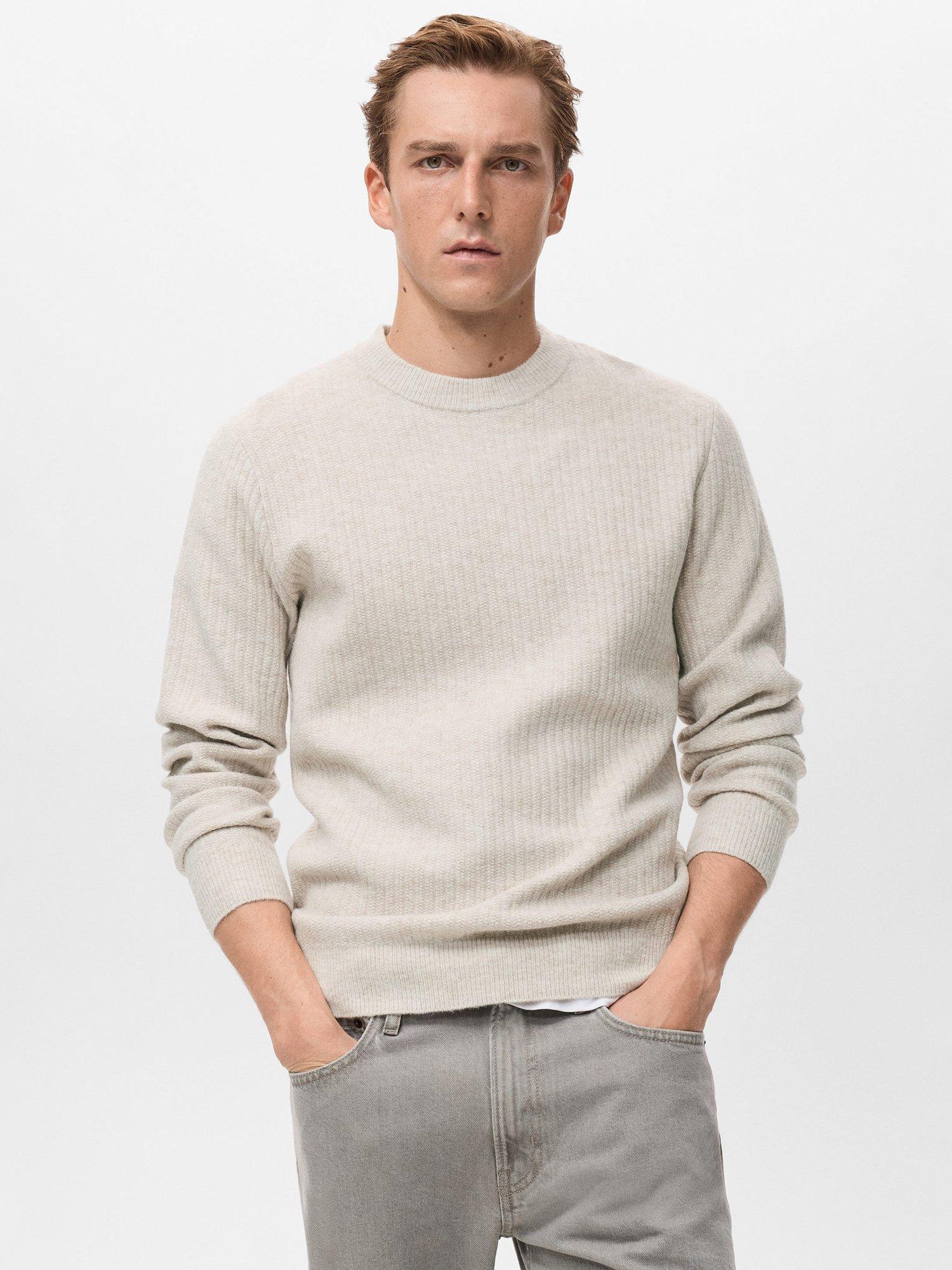 Product image 1 of 8, which shows Mango Park Crew Neck Jumper, Light Beige, XXL