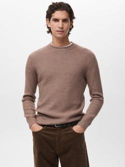 Mango Park Crew Neck Jumper, Medium Brown