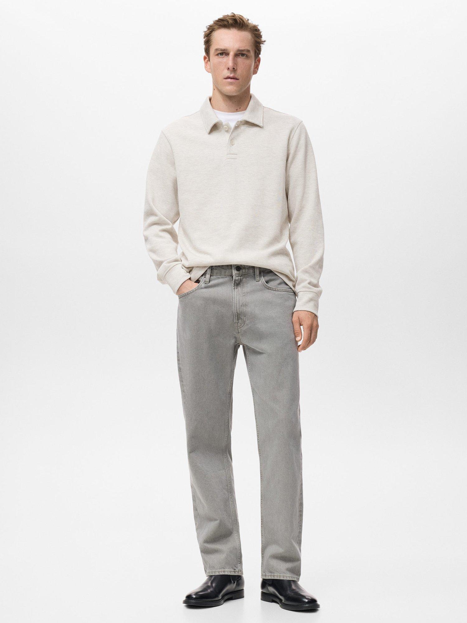 Product image 2 of 8, which shows Mango Shangaip Cotton Blend Knit Polo Top, Light Beige, L