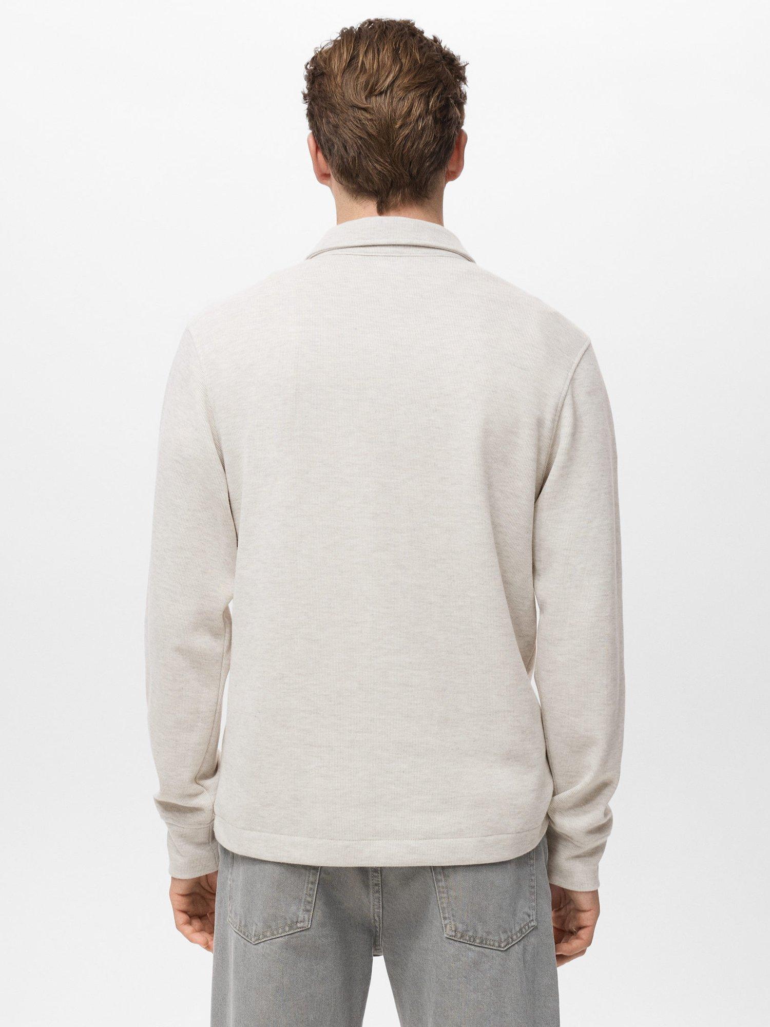 Product image 4 of 8, which shows Mango Shangaip Cotton Blend Knit Polo Top, Light Beige, L