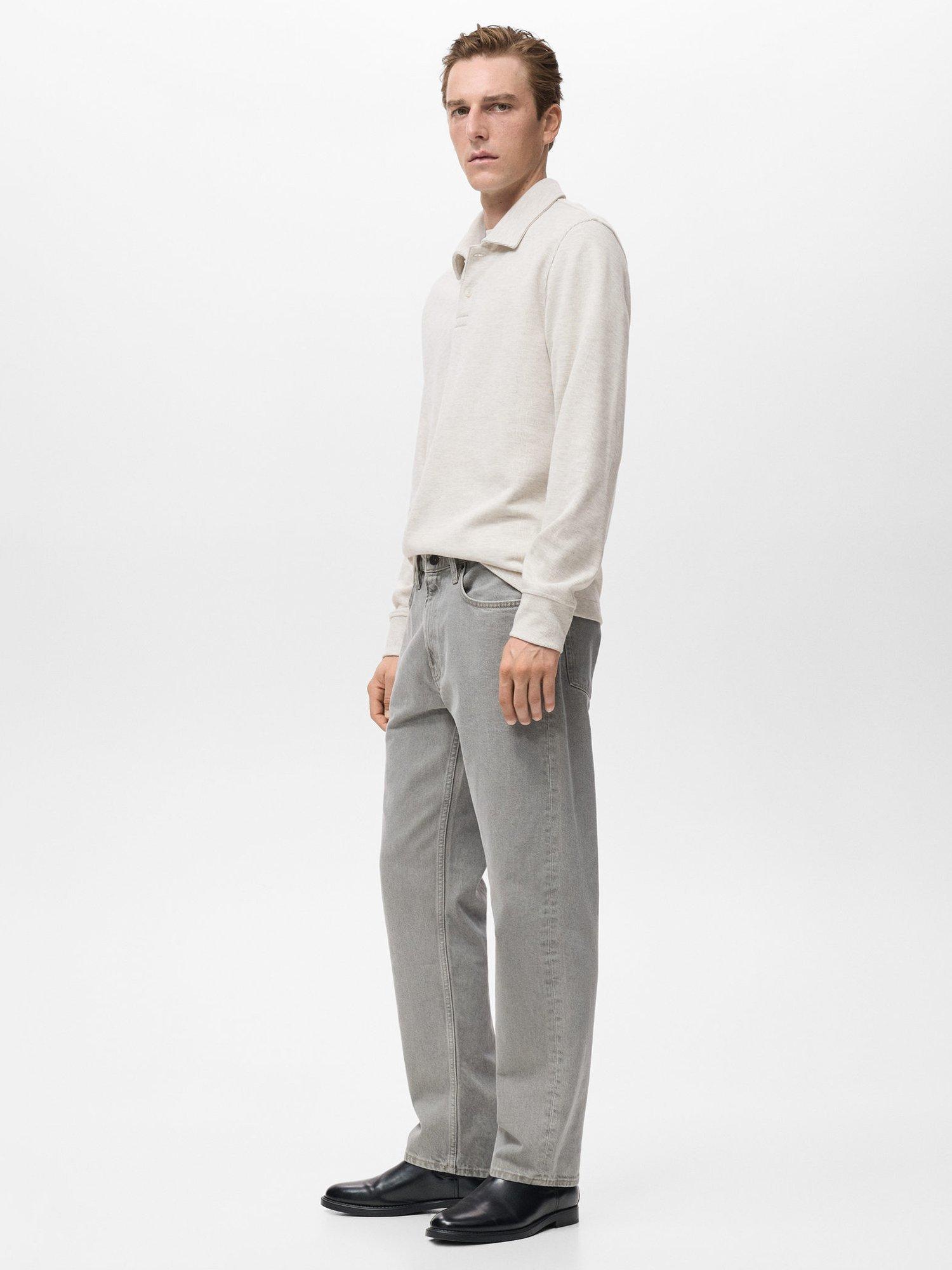 Product image 7 of 8, which shows Mango Shangaip Cotton Blend Knit Polo Top, Light Beige, L