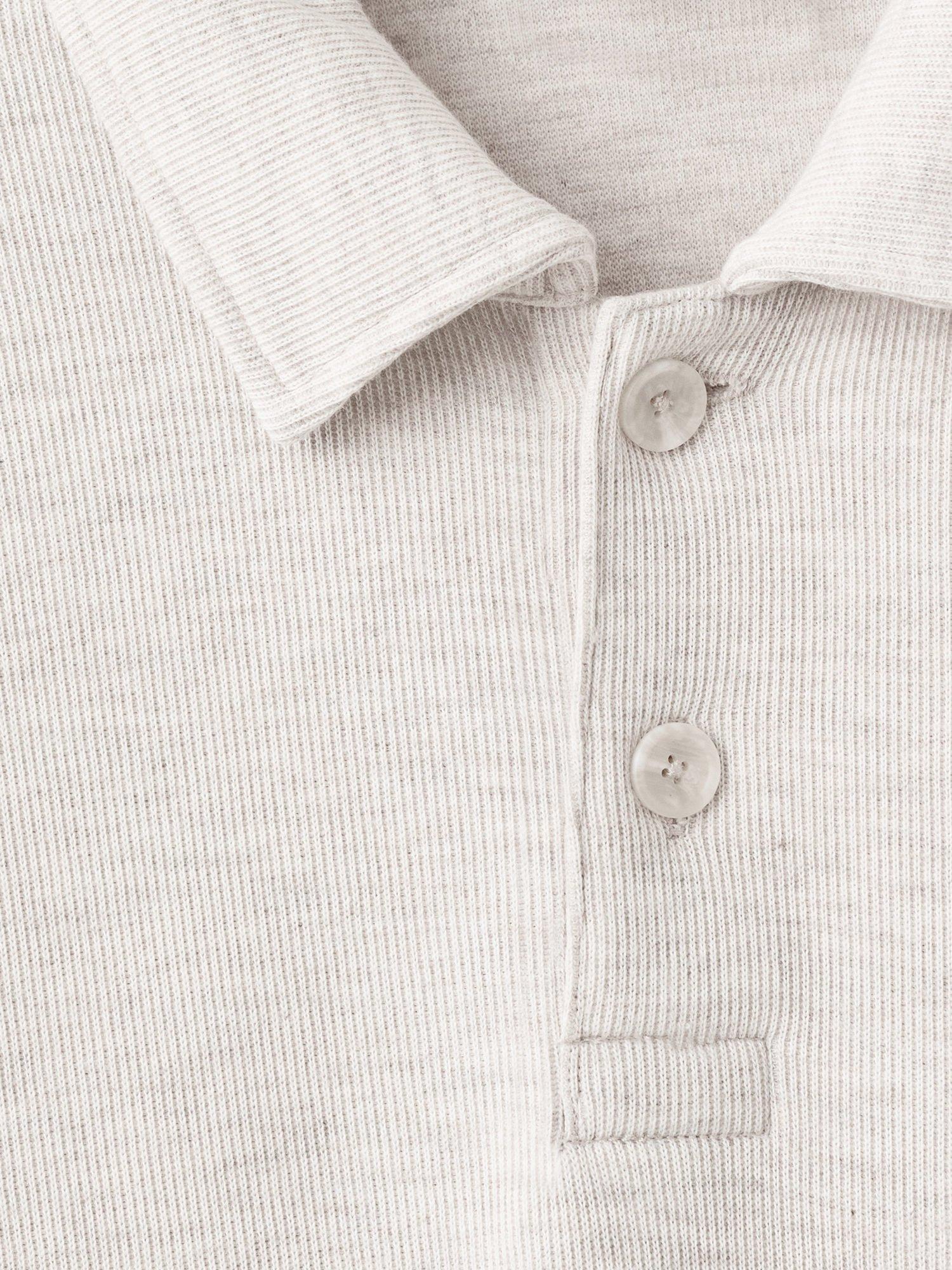 Product image 8 of 8, which shows Mango Shangaip Cotton Blend Knit Polo Top, Light Beige, L