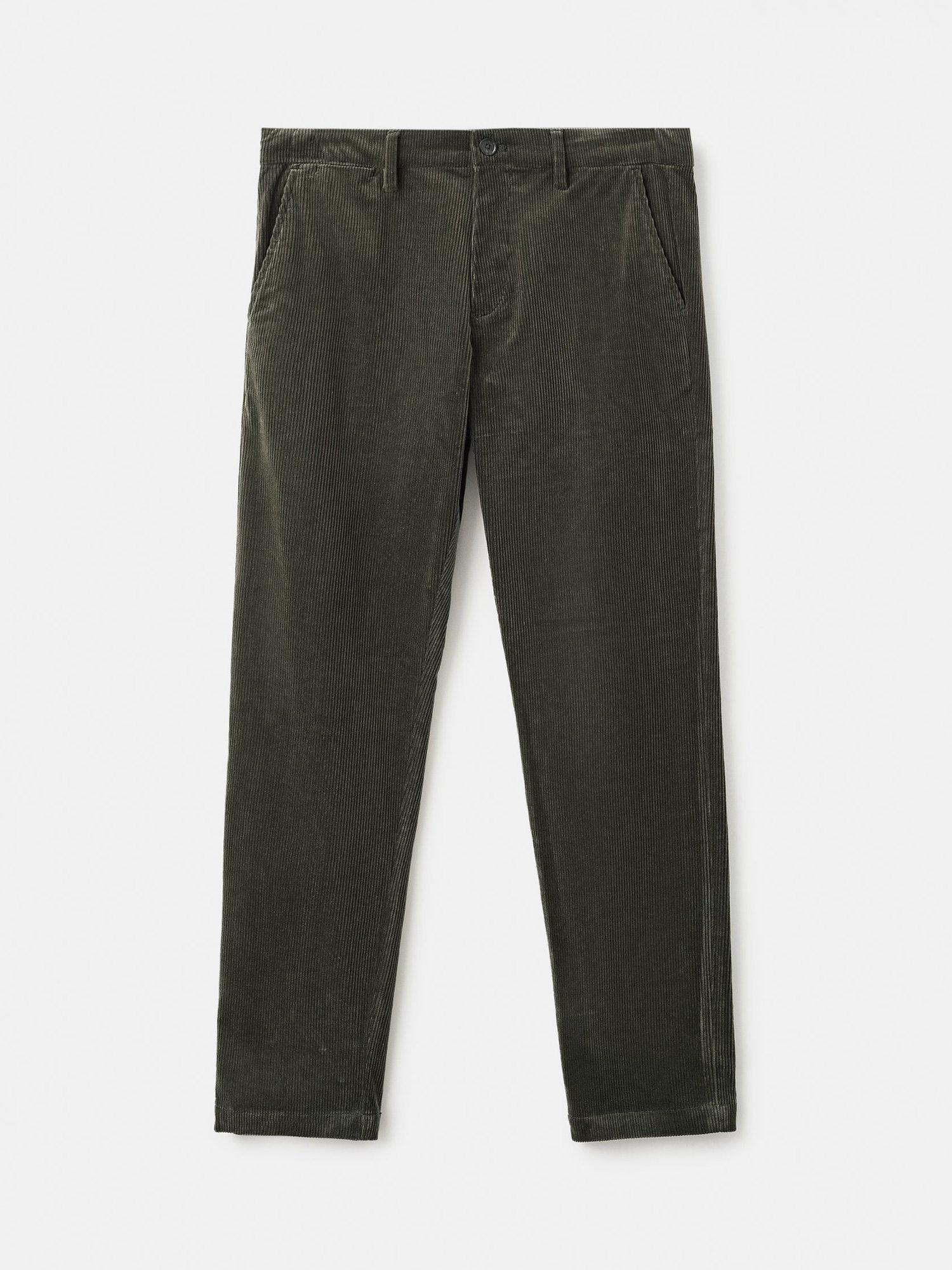 Product image 3 of 8, which shows Mango Berdam Cotton Blend Straight Corduroy Trousers, Khaki, 30