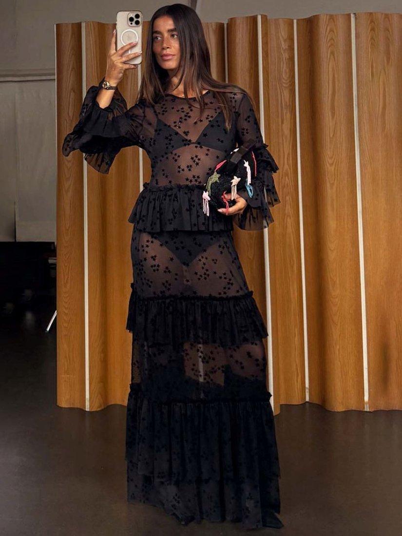 Product image 4 of 4, which shows Never Fully Dressed Felicity Star Devoree Dress, Black, 6