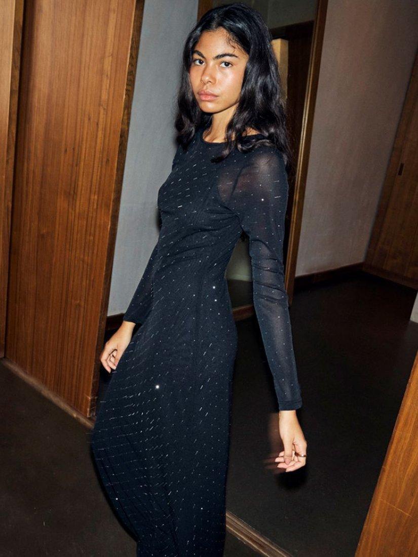 Product image 2 of 3, which shows Never Fully Dressed Icon Mesh Dress, Black, 6