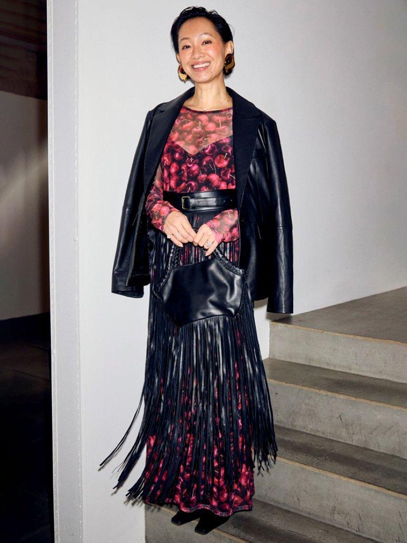 Product image 3 of 3, which shows Never Fully Dressed Cherry Mesh Soho Dress, Black Multi Black, 6