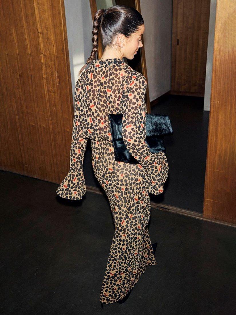 Product image 2 of 3, which shows Never Fully Dressed Mia Cherry Leopard Print Shirt Dress, Black, 6