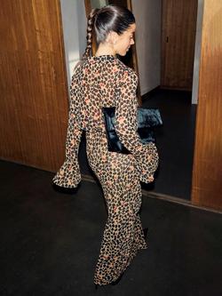 Never Fully Dressed Mia Cherry Leopard Print Shirt Dress, Black - view 2, Black