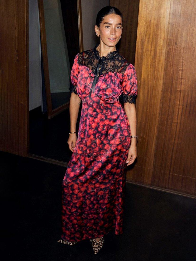 Product image 1 of 5, which shows Never Fully Dressed Lyla Cherry Dress, Black Multi Black, 6