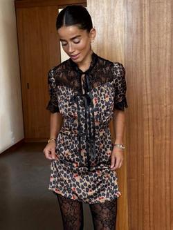 Never Fully Dressed Lyla Cherry Leopard Mini Dress, Multi - view 2, Multi