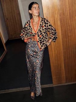 Never Fully Dressed Dorris Cherry Leopard Print Skirt, Multi - view 2, Multi