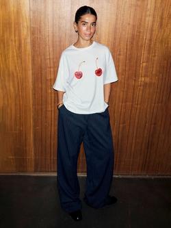 Never Fully Dressed Cherries Crew Neck T-Shirt, White - view 2, White