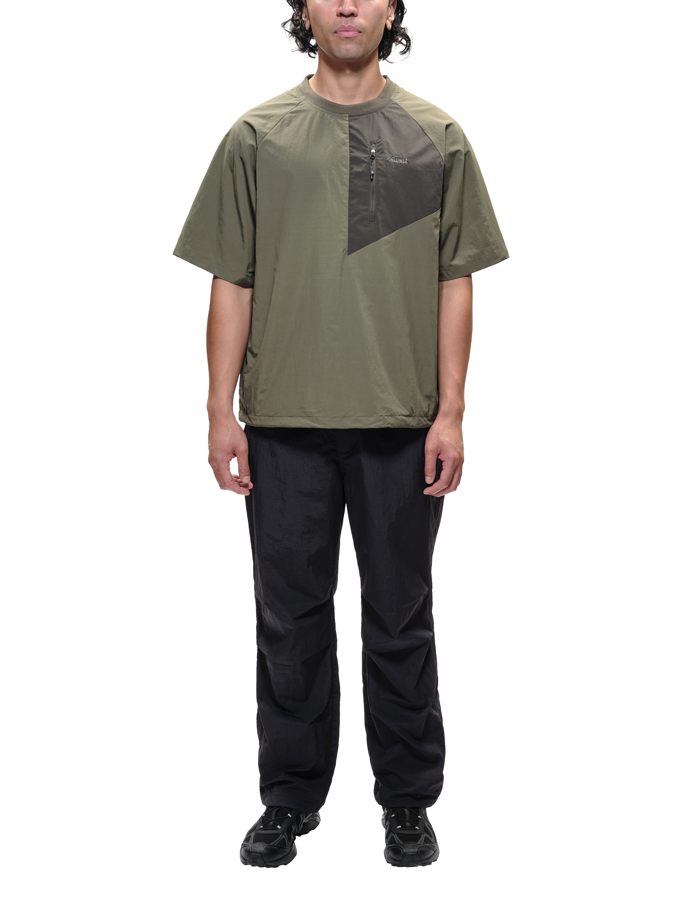 Product image 6 of 9, which shows ELLIKER Kex Nylon Regular Fit Tech T-Shirt, Khaki, XL