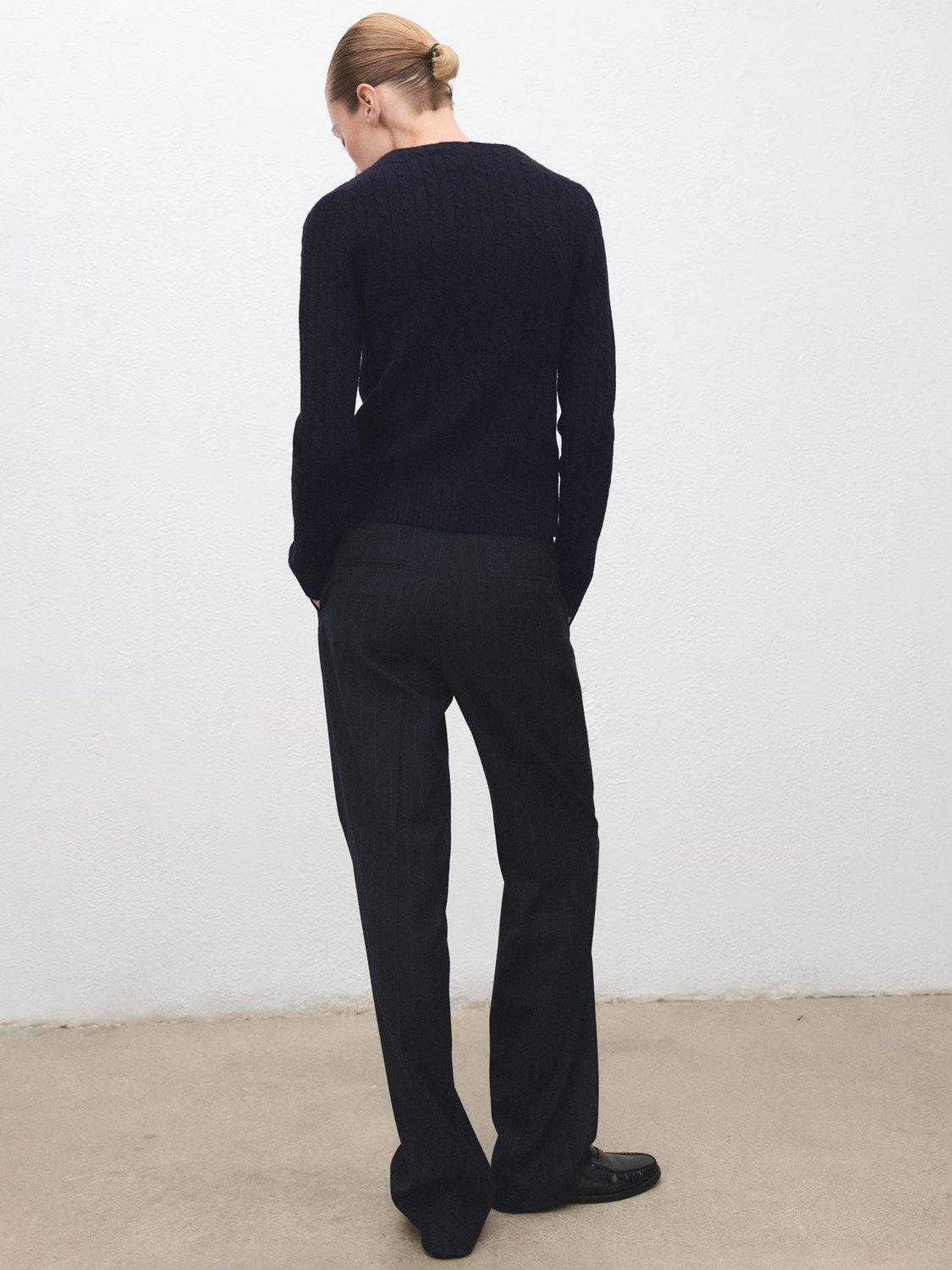 Product image 4 of 9, which shows Mango Marine V-Neck Knit Cardigan, Navy, 5XL