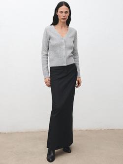 Mango Marine Cable Knit Cardigan - view 2, Dark Grey