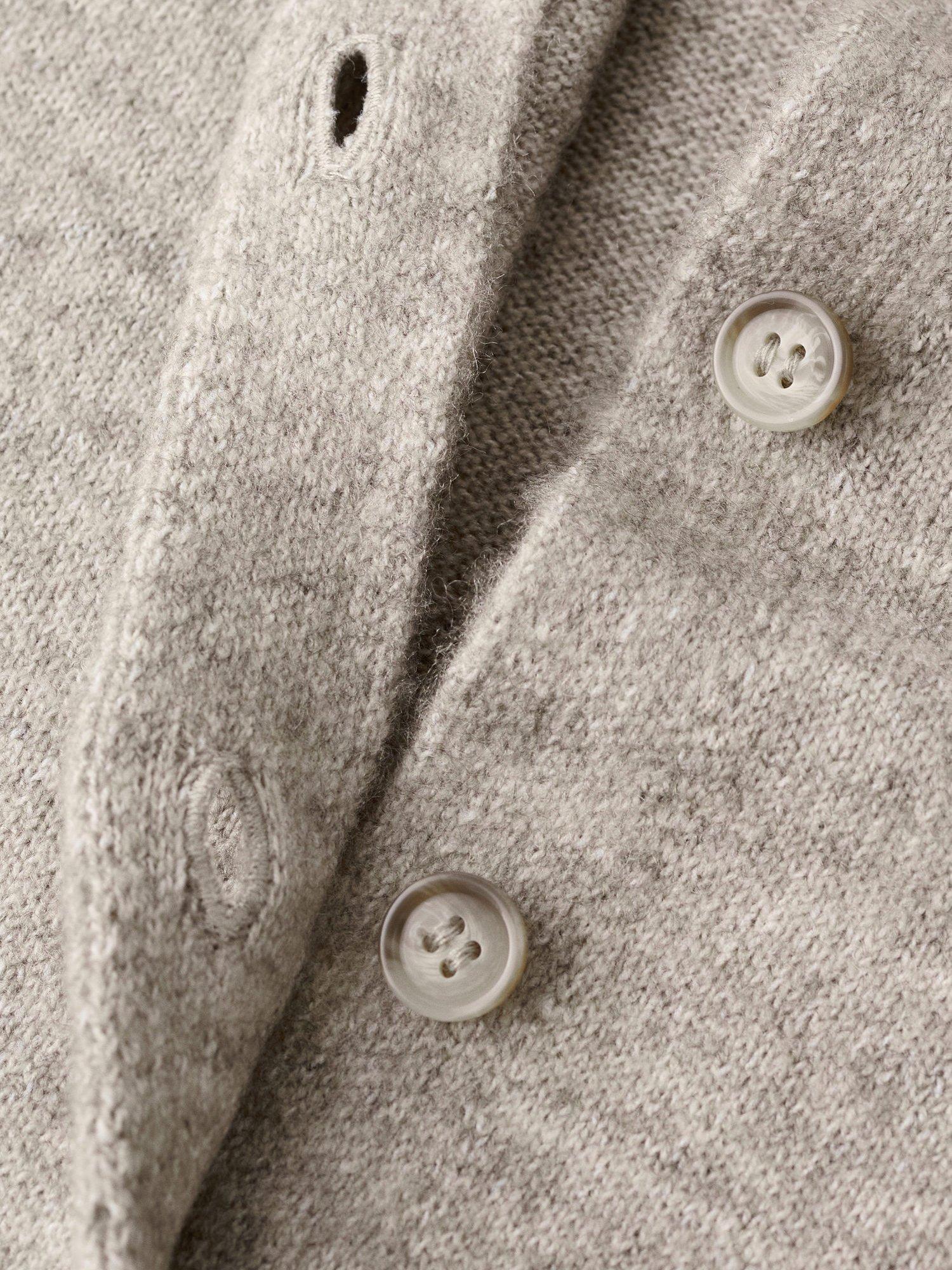 Product image 7 of 7, which shows Mango Nekka Crew Neck Cardigan, Light Grey, L
