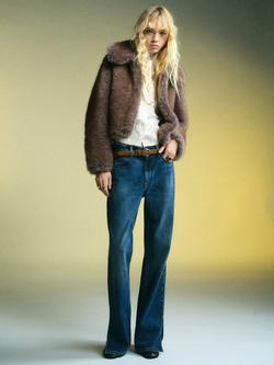 Mango Bola Faux Fur Jacket, Light Beige, Light Beige