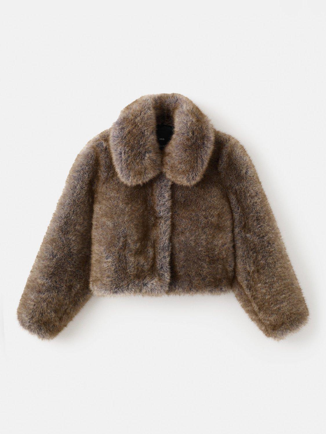 Product image 3 of 8, which shows Mango Bola Faux Fur Jacket, Light Beige, M