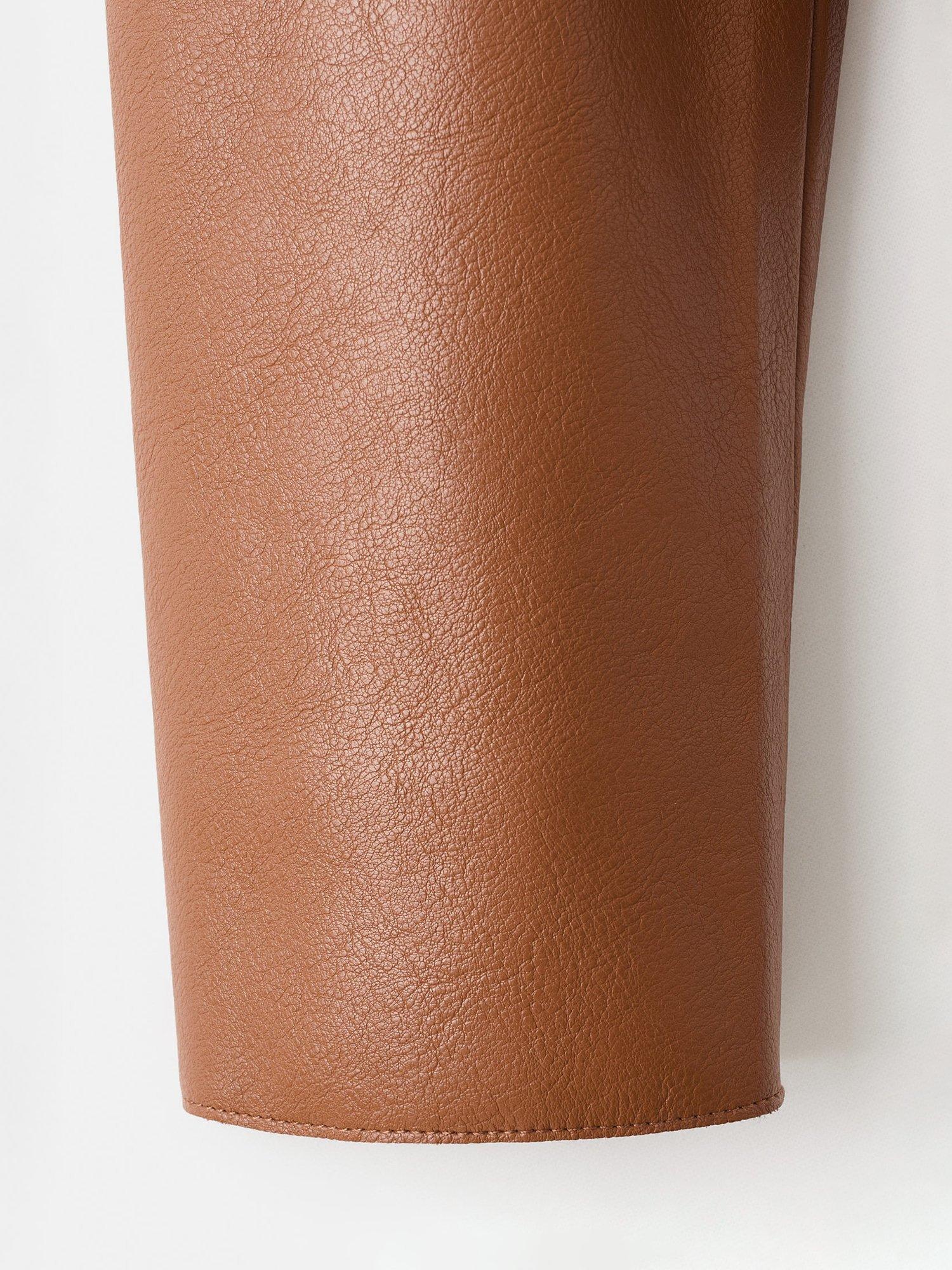 Product image 5 of 9, which shows Mango Sabina Faux Leather Jacket, Medium Brown, XXXL