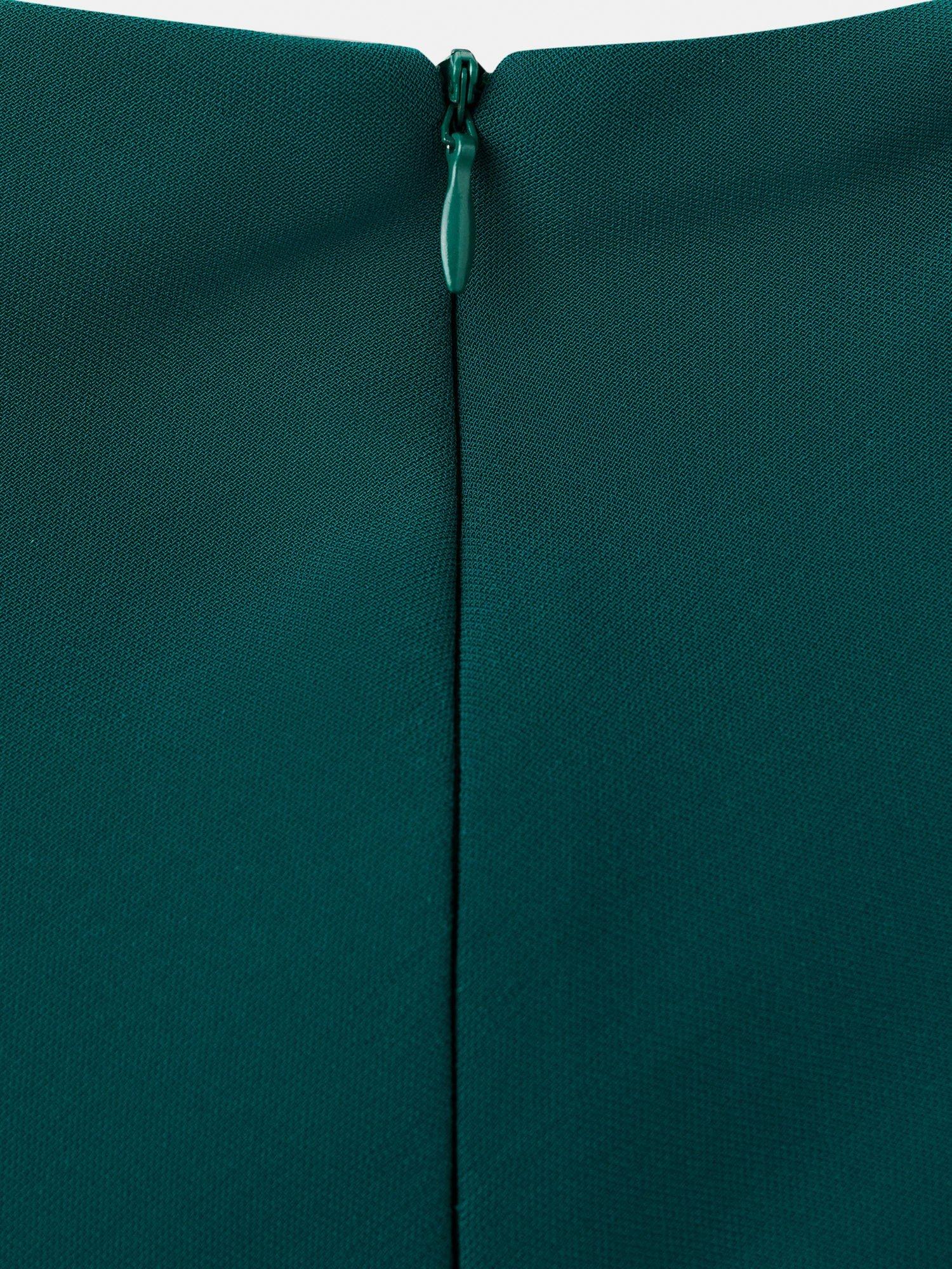 Product image 5 of 9, which shows Mango Caro Drape Neck Midi Dress, Green, 22