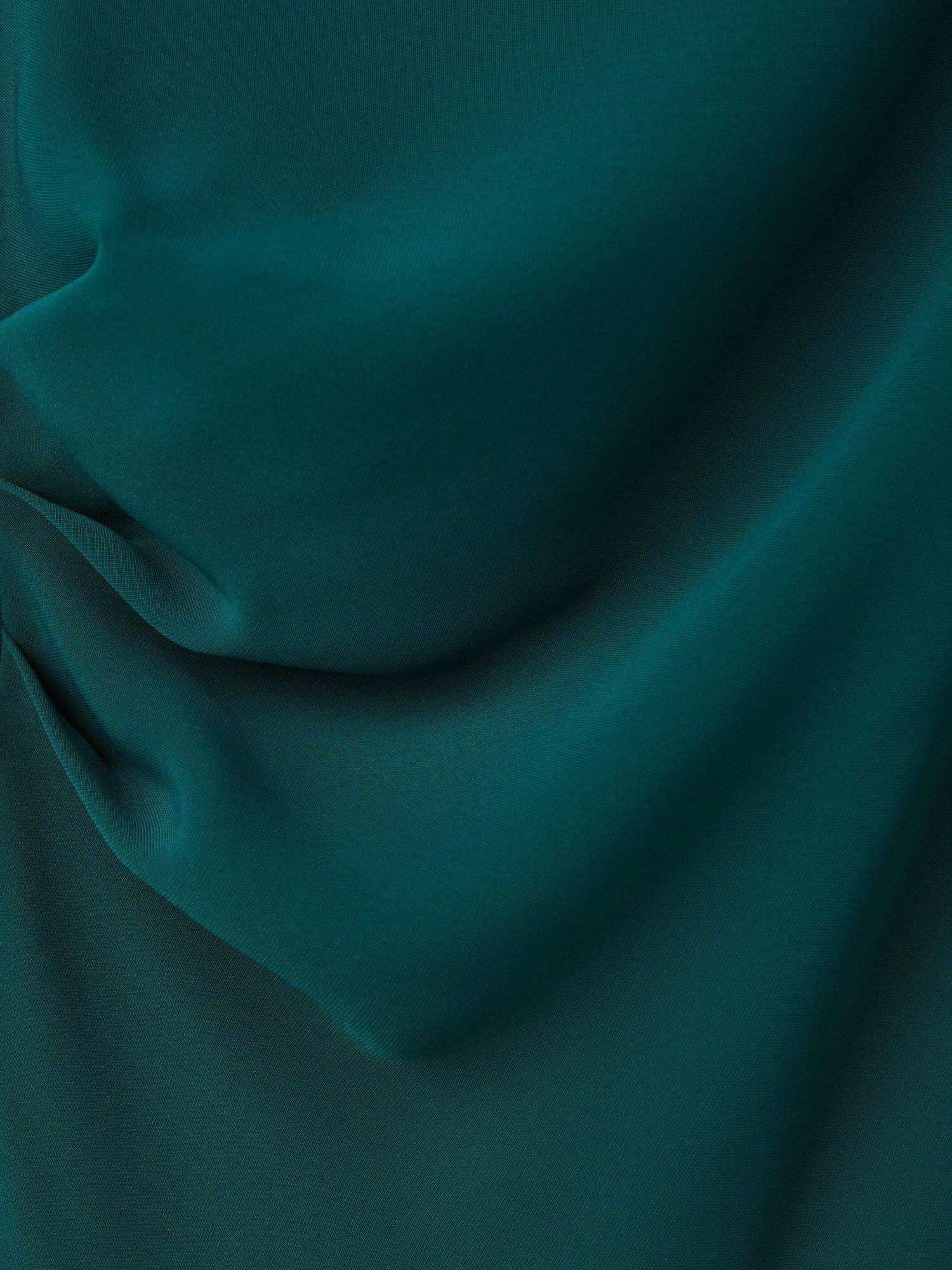Product image 9 of 9, which shows Mango Caro Drape Neck Midi Dress, Green, 22