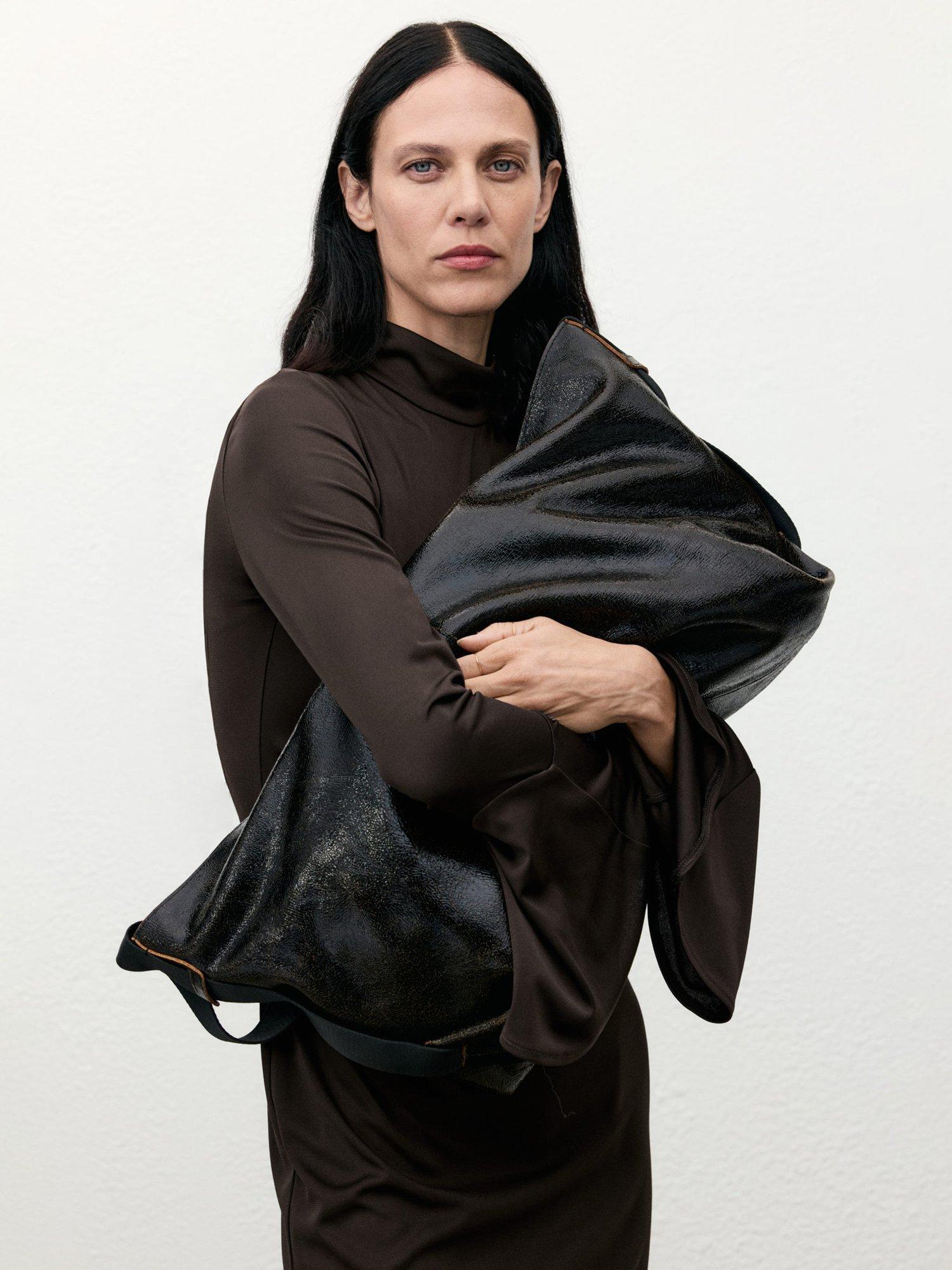 Product image 6 of 7, which shows Mango Venus Fitted Midi Dress, Brown, 10