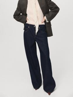 Mango Annie Wide Leg Fit Jeans, Dark Blue, Dark Blue