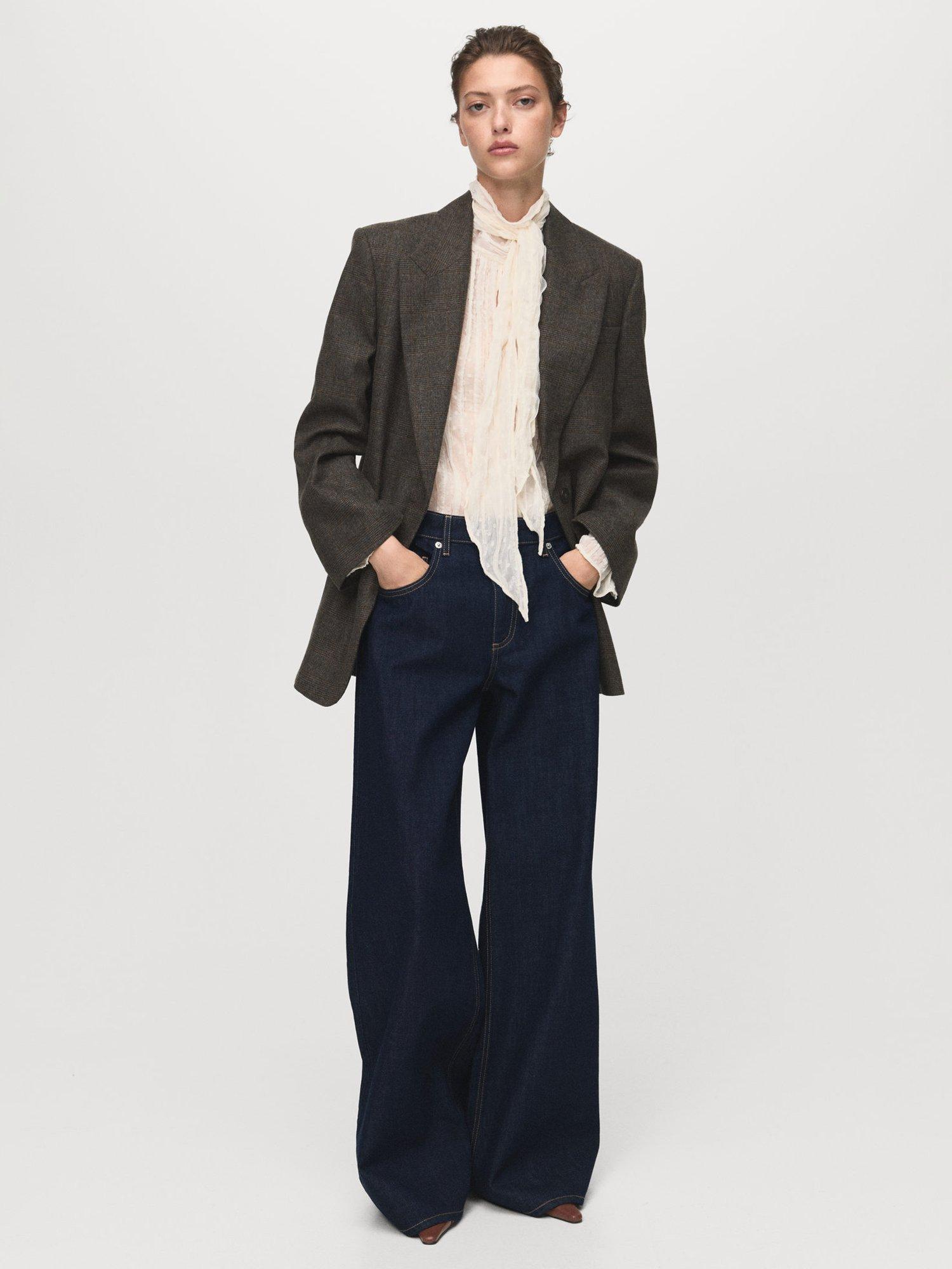 Product image 2 of 8, which shows Mango Annie Wide Leg Fit Jeans, Dark Blue, 10