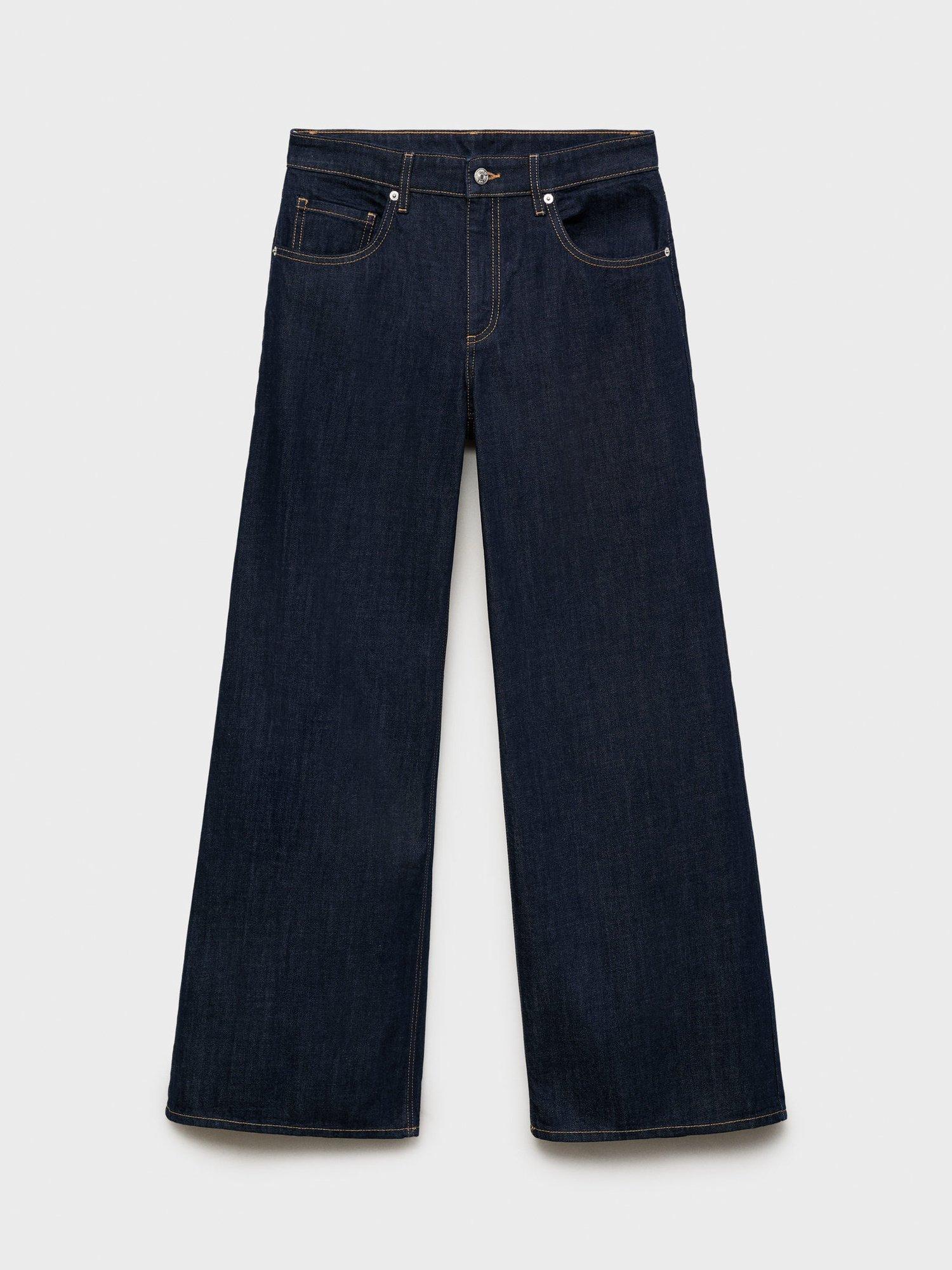 Product image 3 of 8, which shows Mango Annie Wide Leg Fit Jeans, Dark Blue, 10