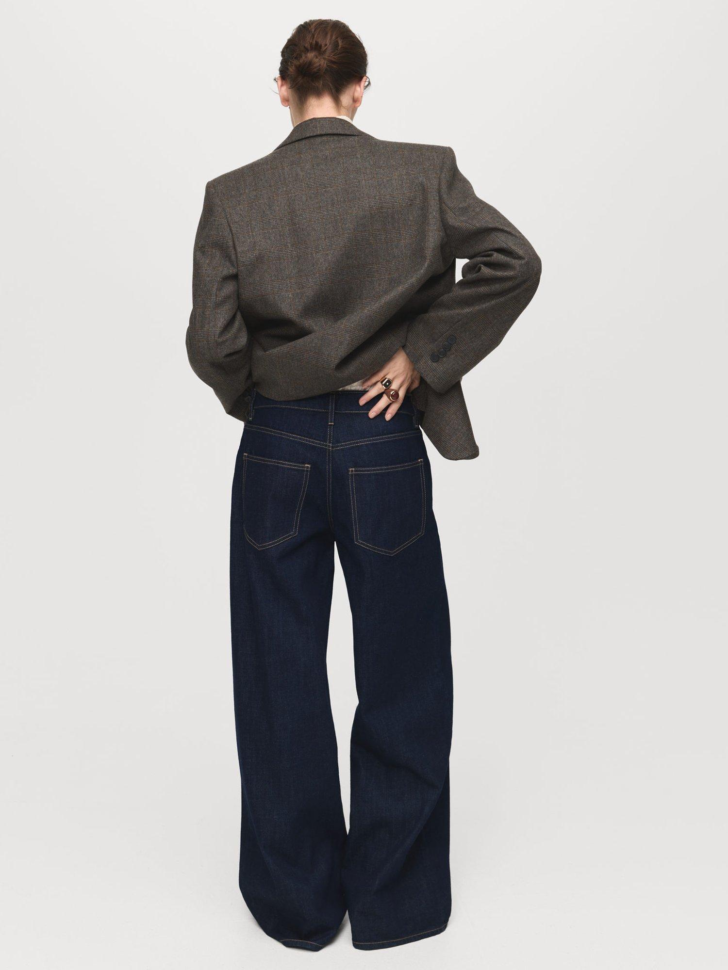 Product image 4 of 8, which shows Mango Annie Wide Leg Fit Jeans, Dark Blue, 10
