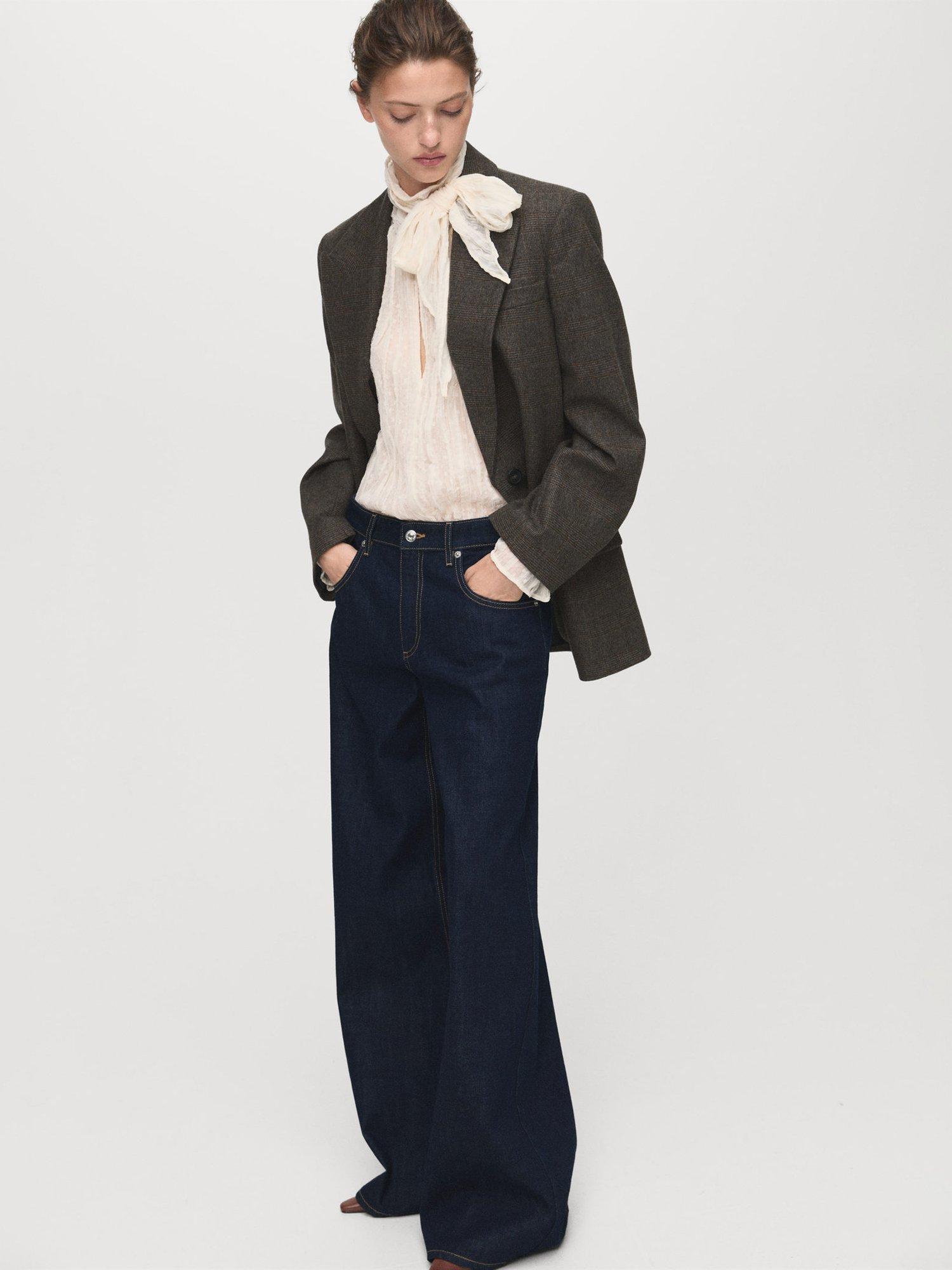 Product image 6 of 8, which shows Mango Annie Wide Leg Fit Jeans, Dark Blue, 10