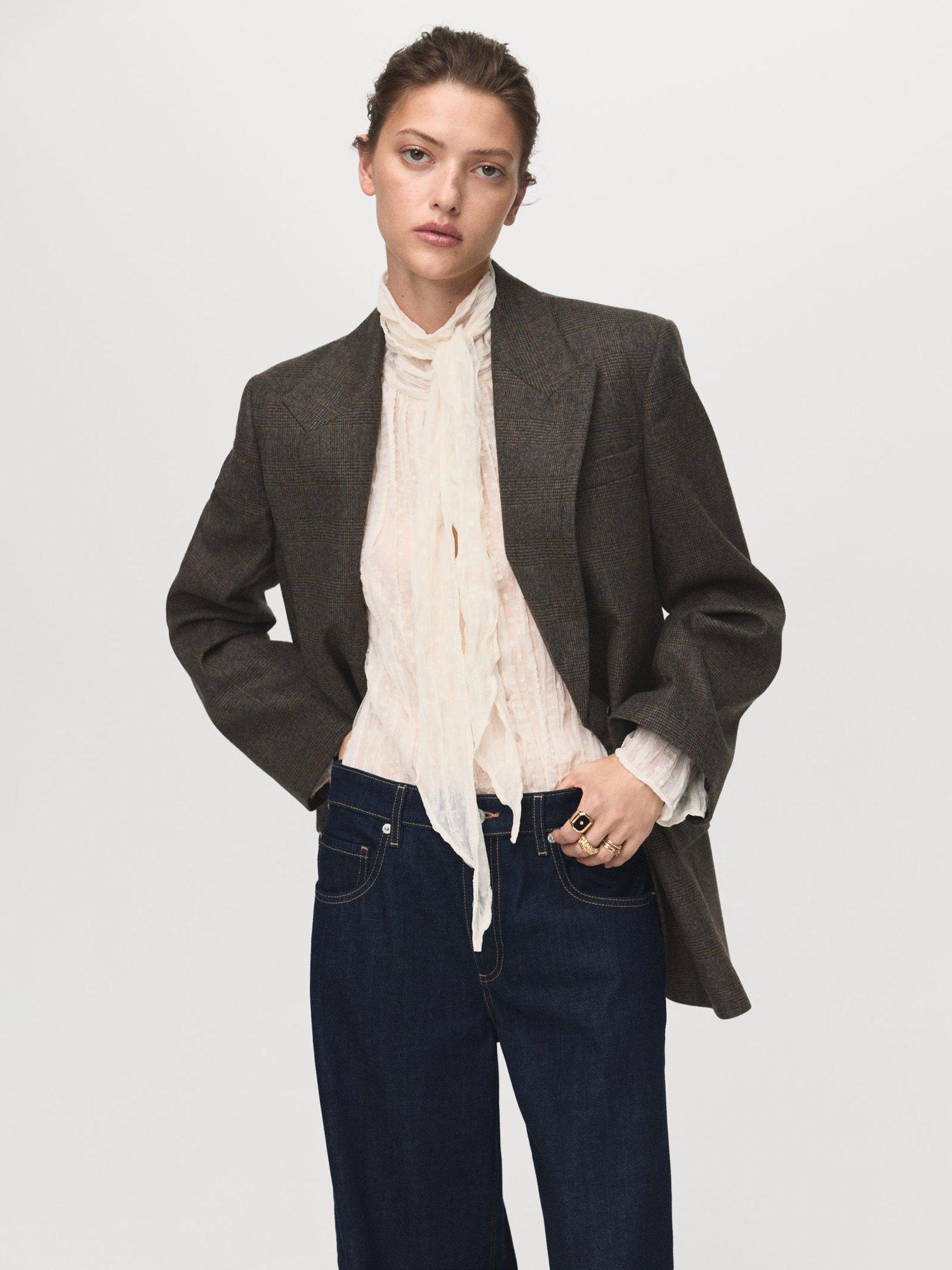 Product image 7 of 8, which shows Mango Annie Wide Leg Fit Jeans, Dark Blue, 10