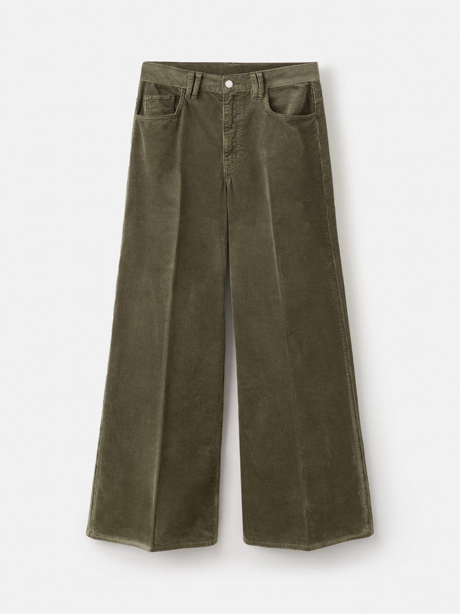 Product image 3 of 6, which shows Mango Wide Leg Corduroy Jeans, Khaki, 10