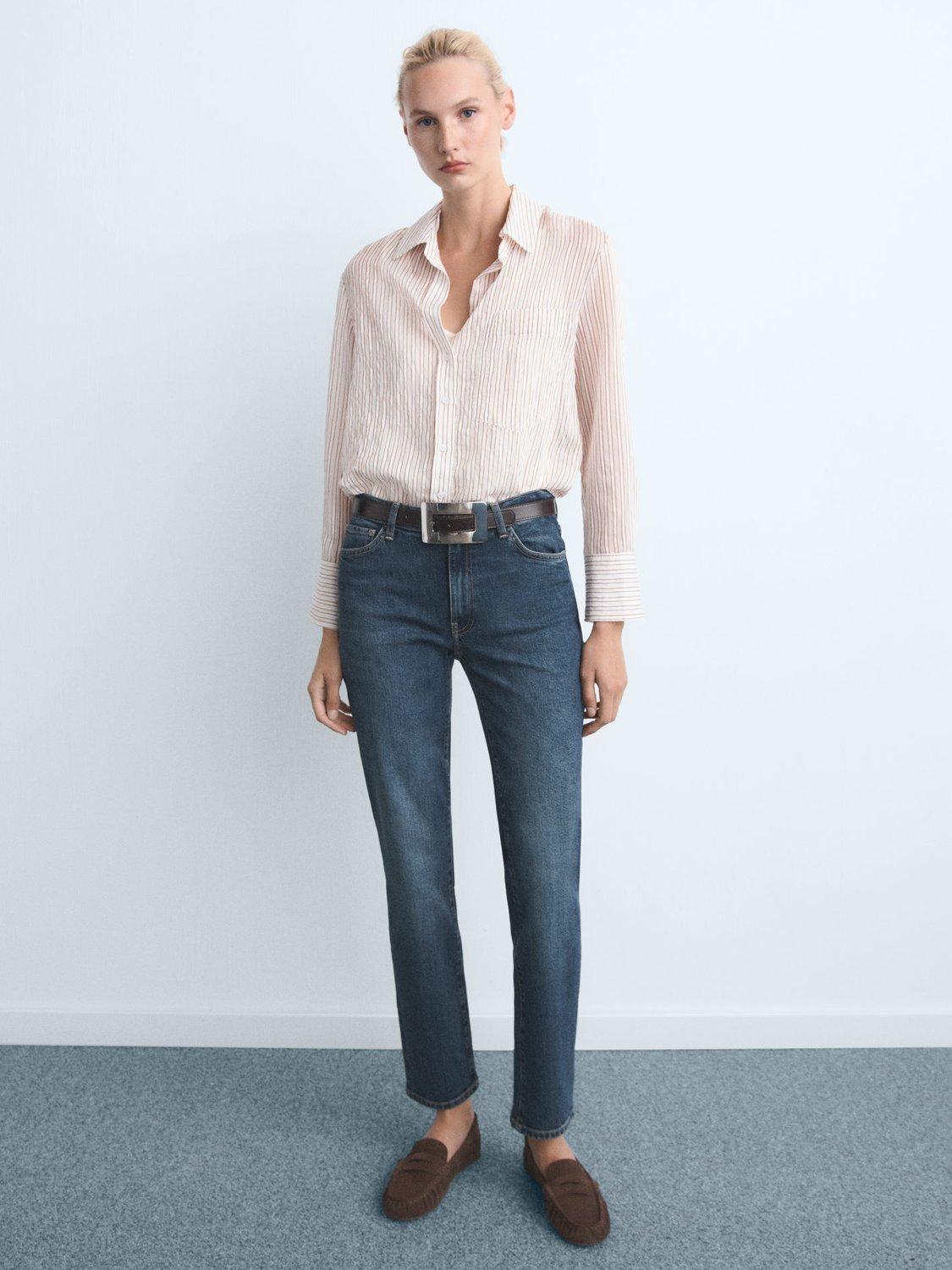 Product image 2 of 9, which shows Mango Delia Slim Denim Jeans, Blue, 4