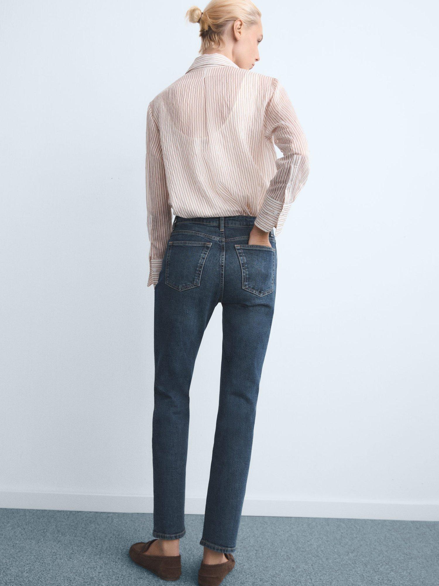 Product image 4 of 9, which shows Mango Delia Slim Denim Jeans, Blue, 4