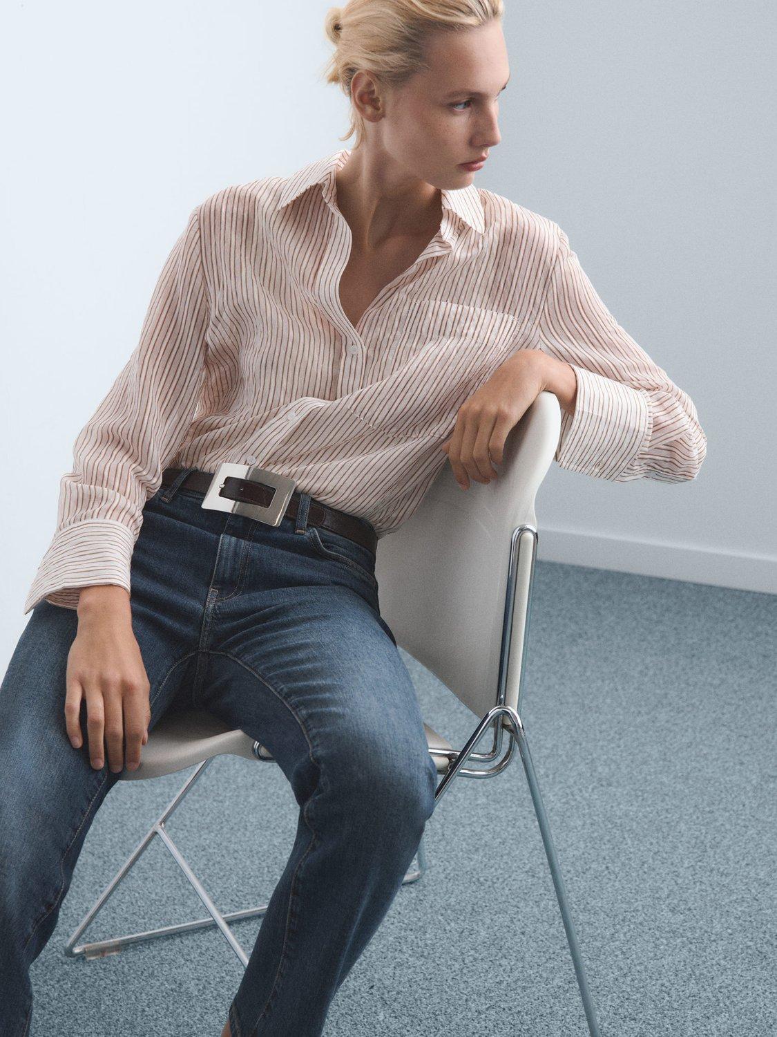 Product image 7 of 9, which shows Mango Delia Slim Denim Jeans, Blue, 4