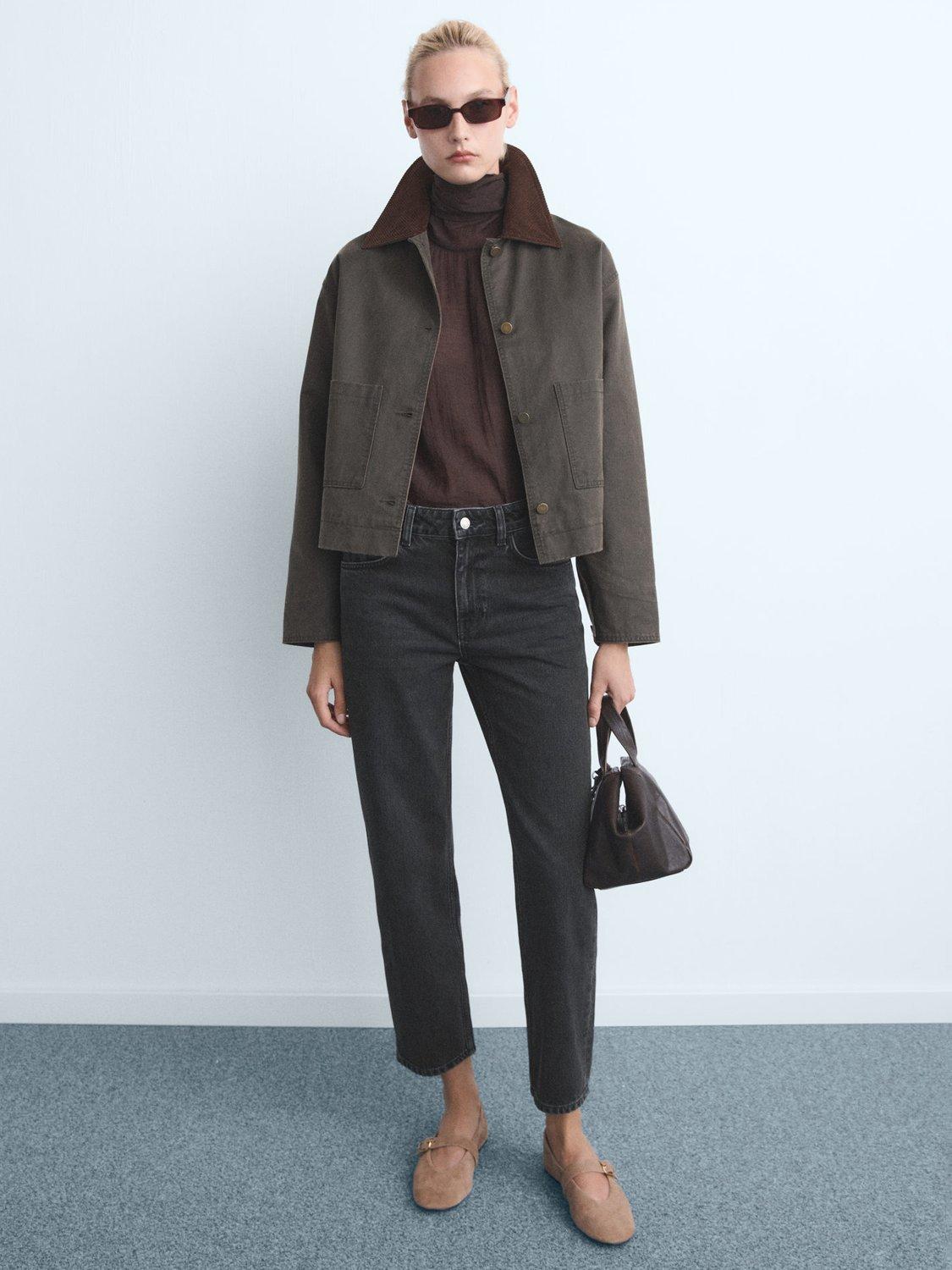 Product image 2 of 7, which shows Mango Delia Slim Denim Jeans, Washed Black, 4