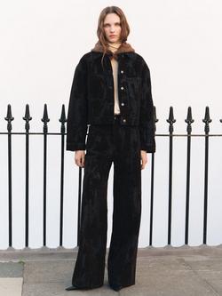 Mango Olimpiap Wide Leg Fit Jeans, Dark Brown - view 2, Dark Brown