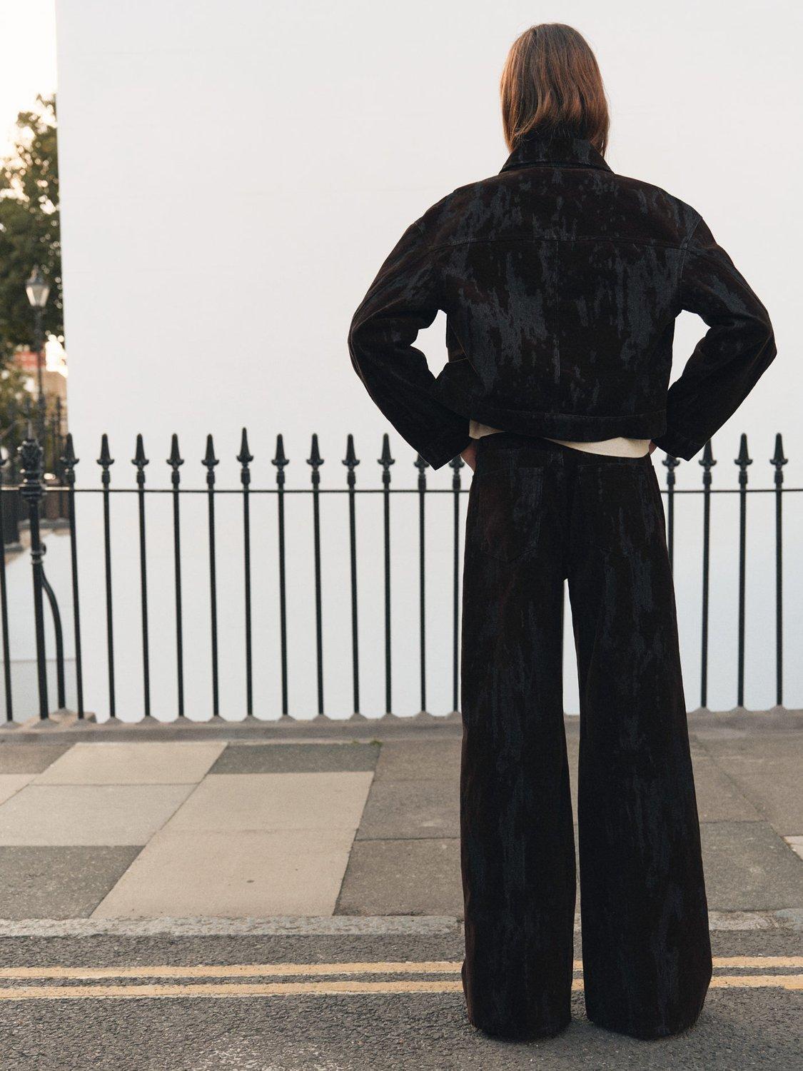 Product image 4 of 11, which shows Mango Olimpiap Wide Leg Fit Jeans, Dark Brown, 4