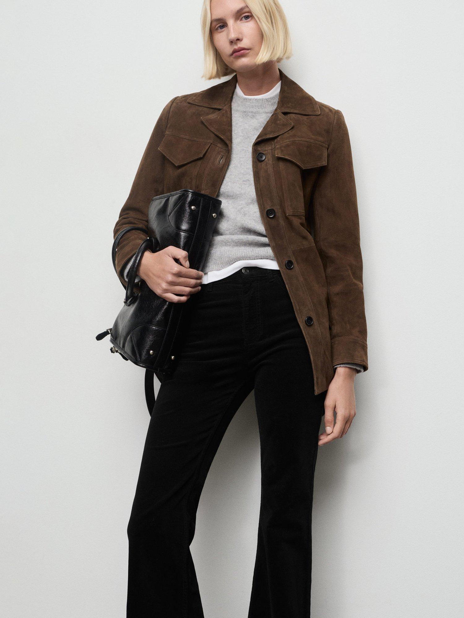 Product image 6 of 9, which shows Mango Violetav Skinny Flared Fit Jeans, Black, 10