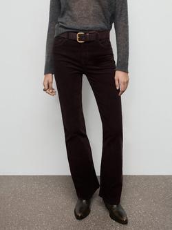 Mango Violetav Flared Velvet Jeans, Dark Brown, Dark Brown