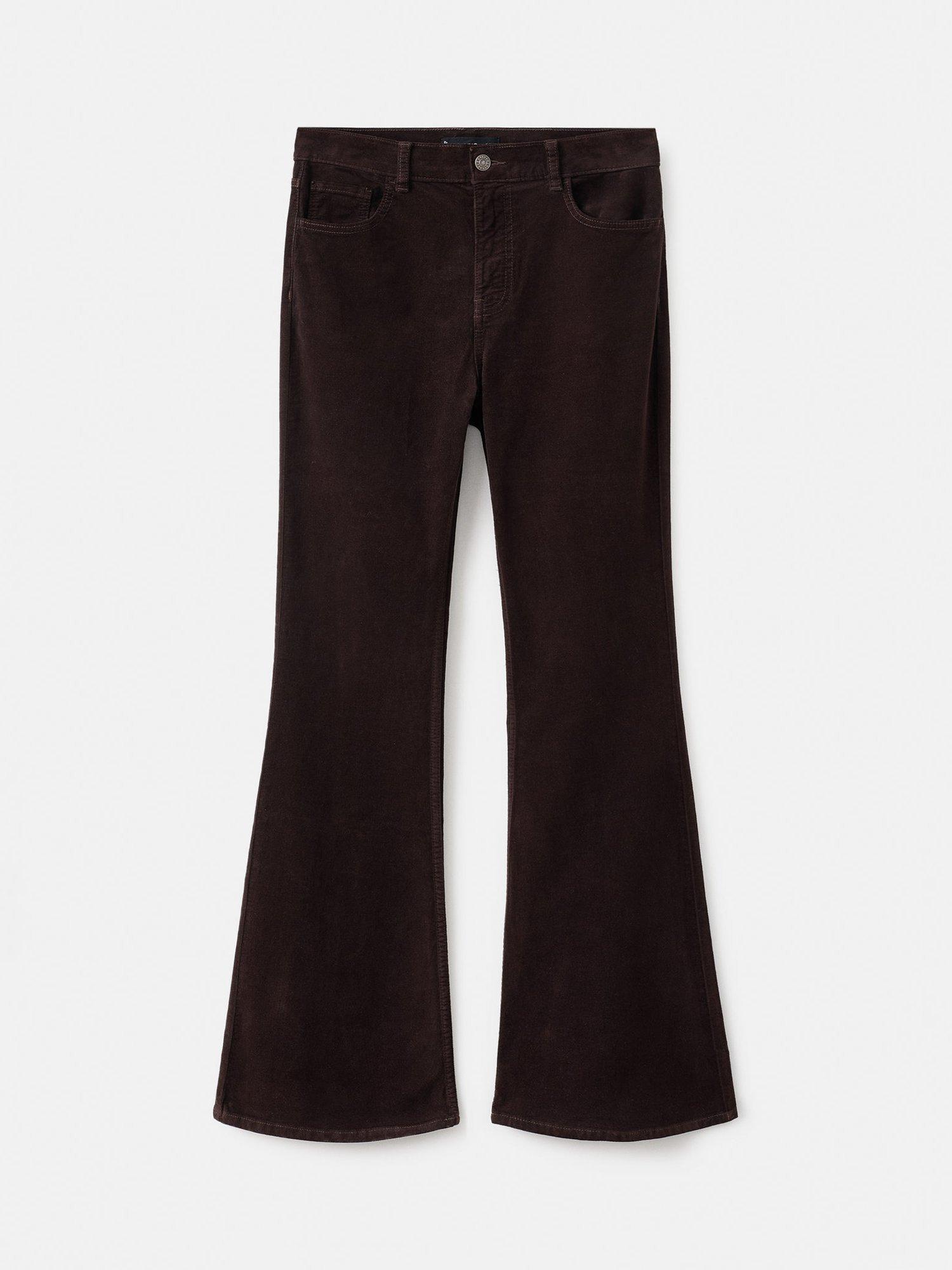 Product image 3 of 8, which shows Mango Violetav Flared Velvet Jeans, Dark Brown, 10