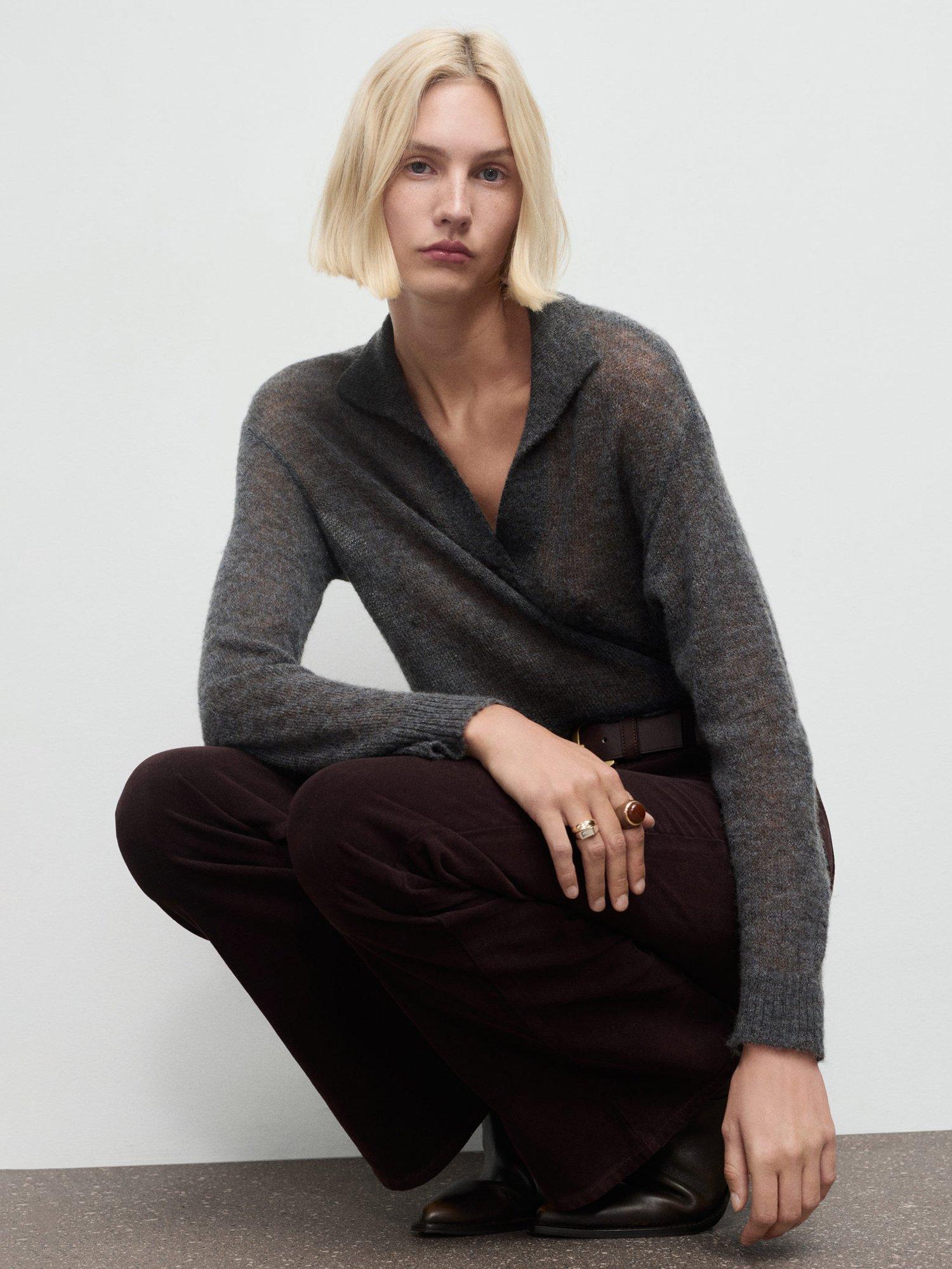 Product image 6 of 8, which shows Mango Violetav Flared Velvet Jeans, Dark Brown, 10