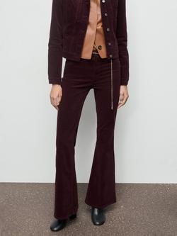 Mango Violetav Skinny Flared Fit Jeans, Black, Dark Red