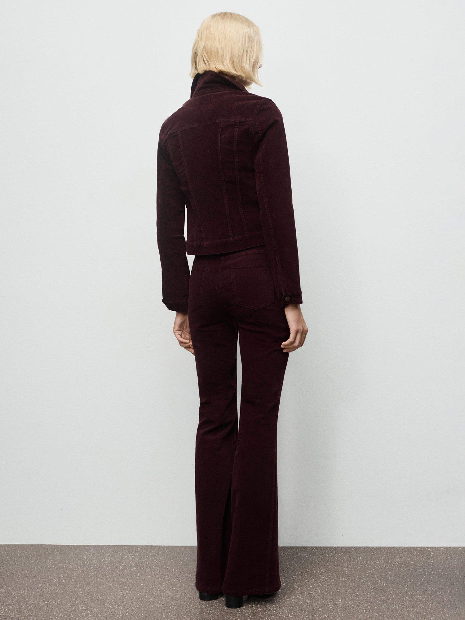 Product image 4 of 7, which shows Mango Violetav Skinny Flared Fit Jeans, Dark Red, 4