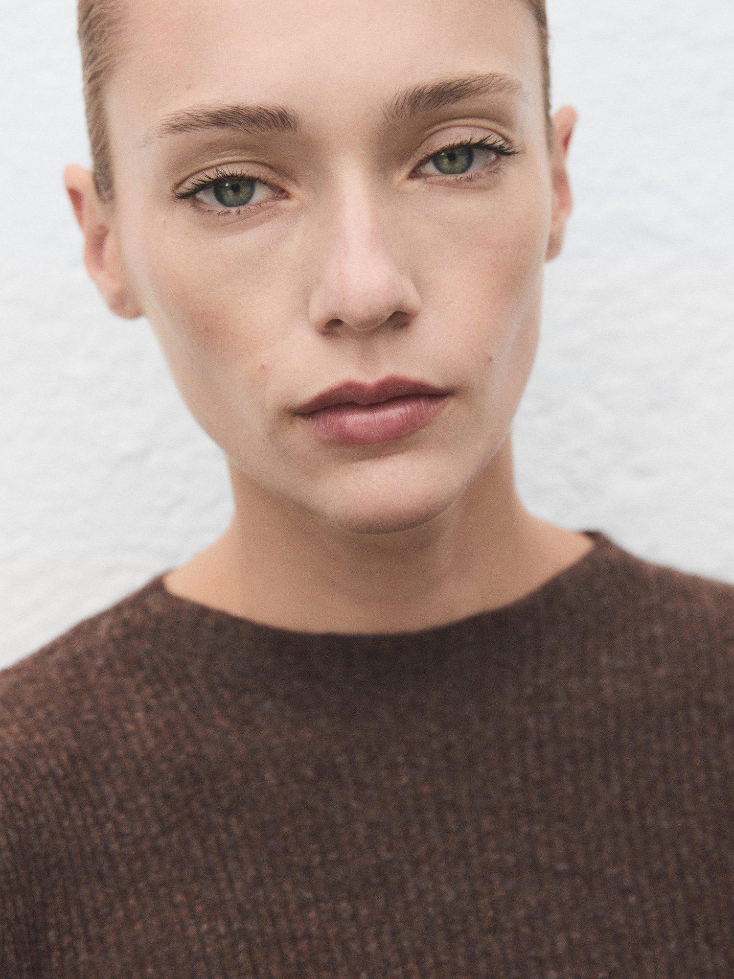 Product image 6 of 8, which shows Mango Agustina Ribbed Knit Sweater, Dark Brown, XXXL