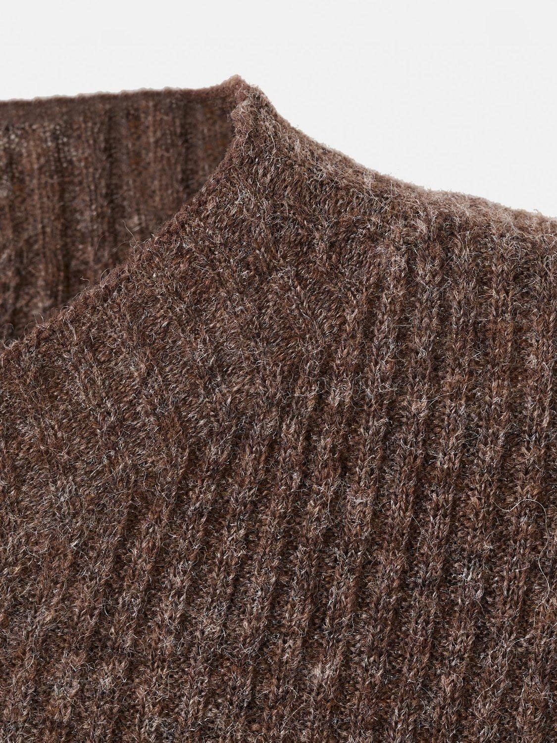 Product image 8 of 8, which shows Mango Agustina Ribbed Knit Sweater, Dark Brown, XXXL