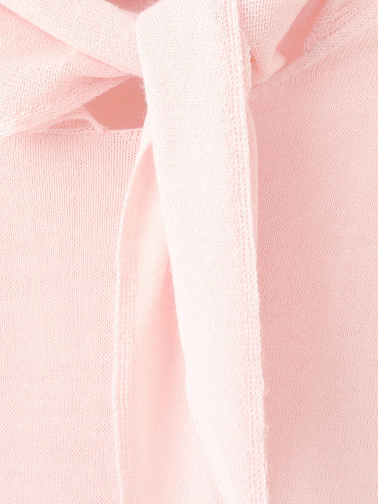 Product image 8 of 8, which shows Mango Amaio Knot Neck Jumper, Pastel Pink, S