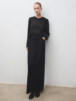 Mango Milo Wool Blend V-Neck Jumper, Charcoal, Charcoal