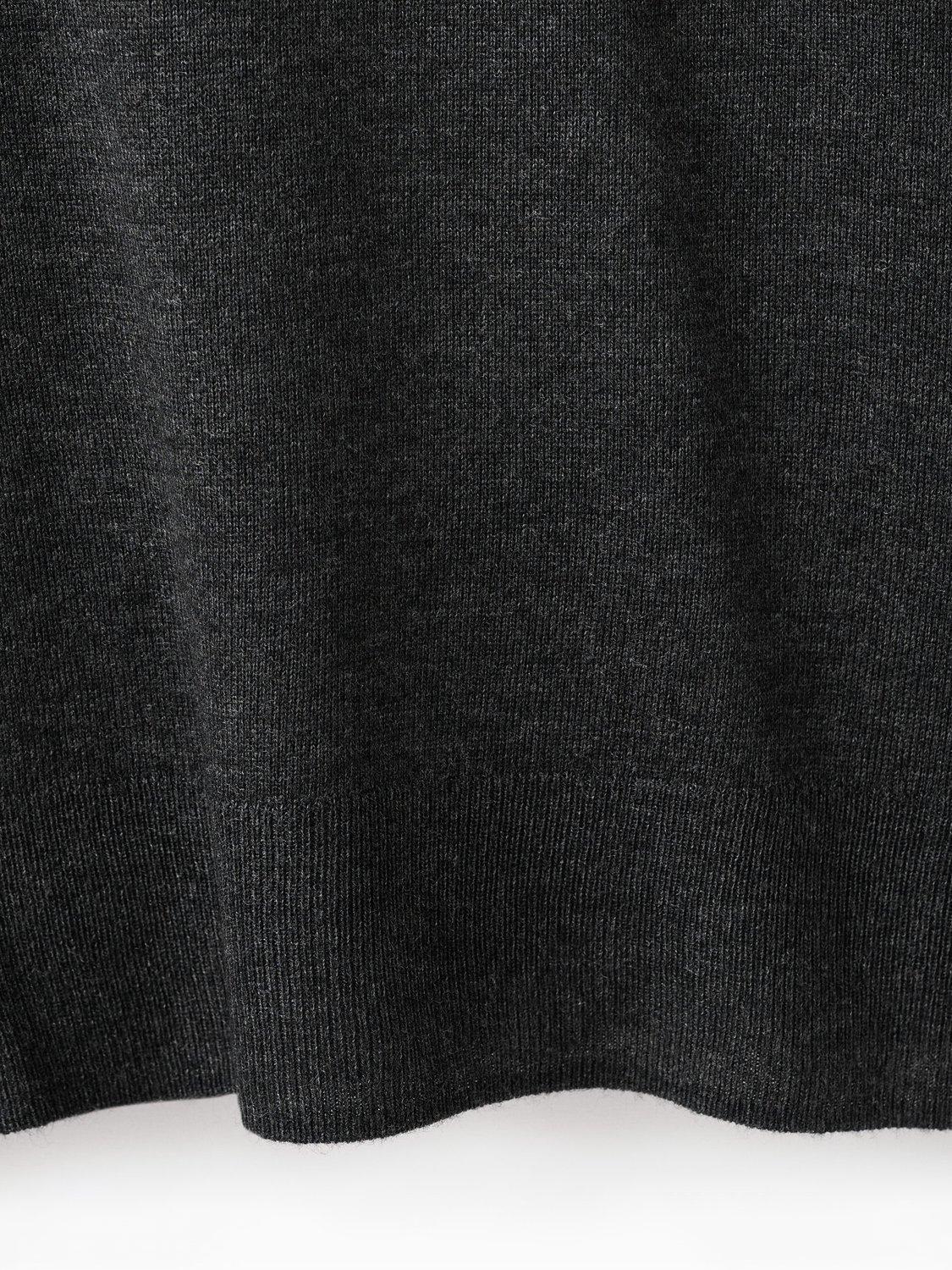 Product image 5 of 8, which shows Mango Milo Wool Blend V-Neck Jumper, Charcoal, M